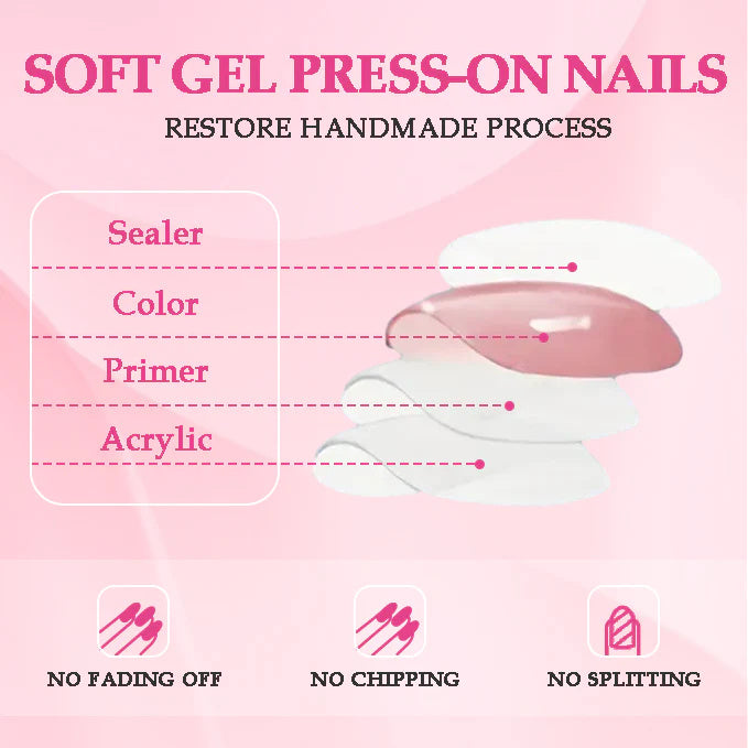 Gddsha 2025 10PCS Long Novel Design And Reusable Handmade Nails 10PCS Pmma Acrylic Nails Press OnNails Kit With Box Gifts For Women,Pink Mirage