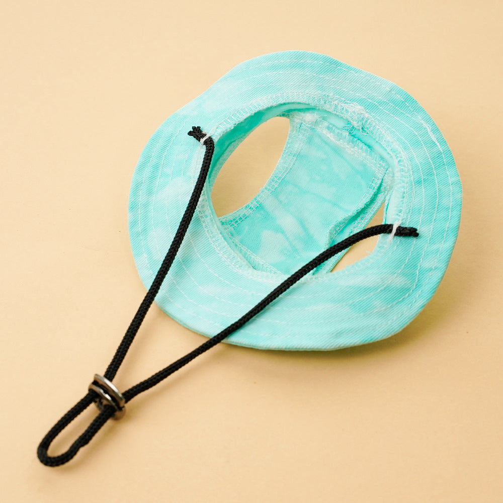 Dog Cat Sun-shade Sun Protection Hat Anti-off Adjustable String Clip Bucket Hat