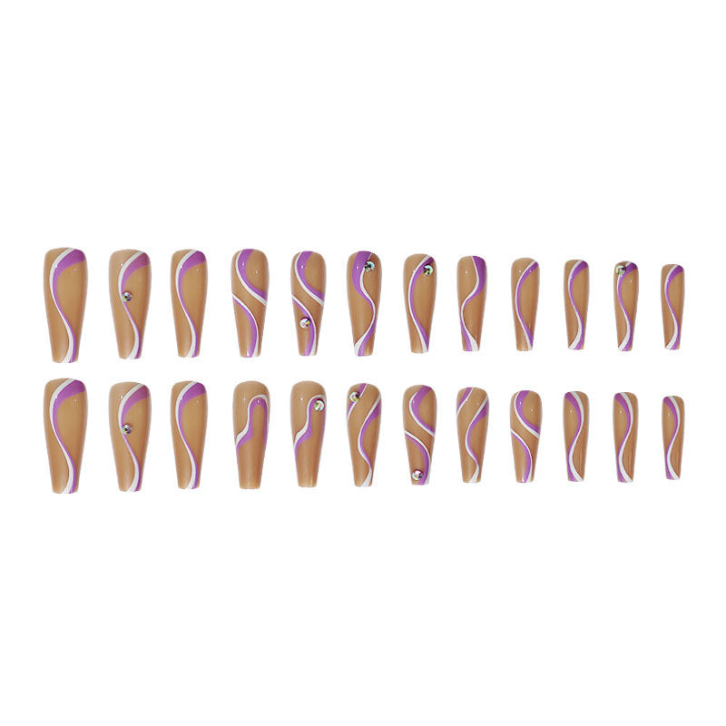 Ultra-long Flat Trapezoidal Line Diamond-embedded Nail Tip