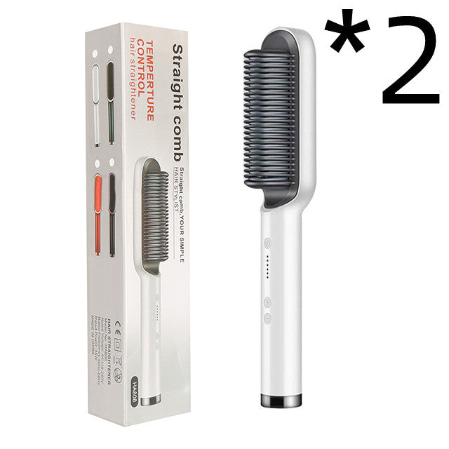 2-in-1 Hair Straightener & Curling Hot Comb