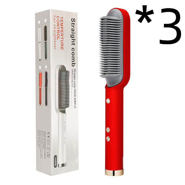 2-in-1 Hair Straightener & Curling Hot Comb